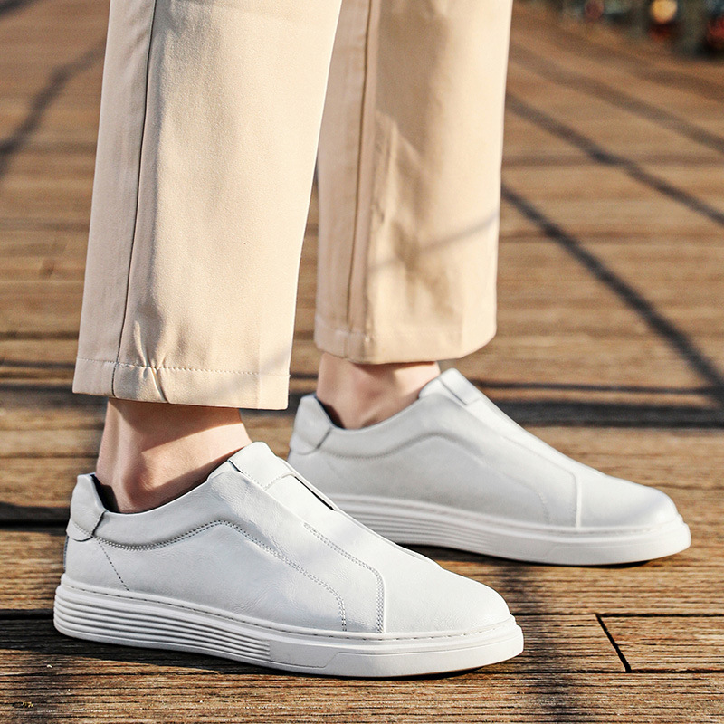 New Men's White Slip-on Casual Shoes Sport Sneakers
